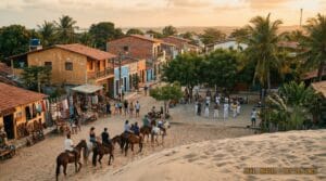 Vila de Jericoacoara com passeio a cavalo, artesanato e capoeira